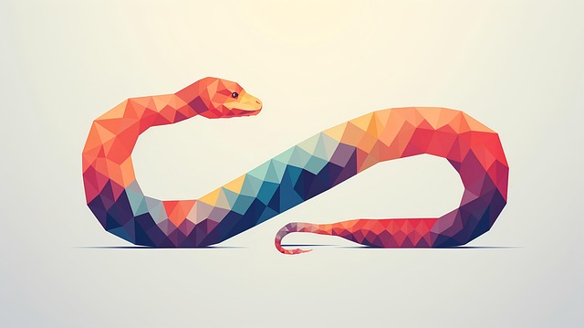 Free ai generated snake geometric illustration