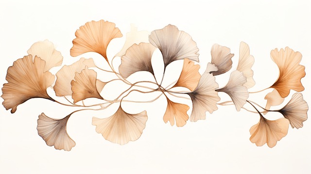 Free ai generated gingko leaves illustration