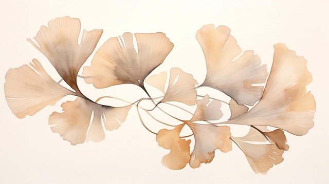 Free ai generated gingko leaves illustration