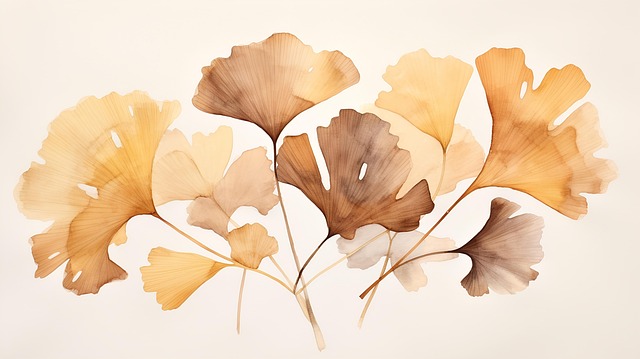 Free ai generated gingko leaves illustration