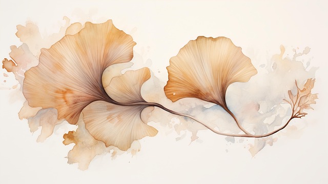 Free ai generated gingko leaves illustration