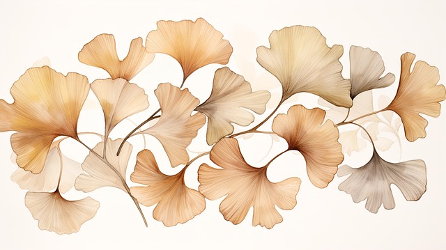 Free ai generated gingko leaves illustration