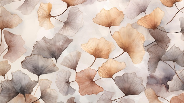Free ai generated gingko leaves illustration