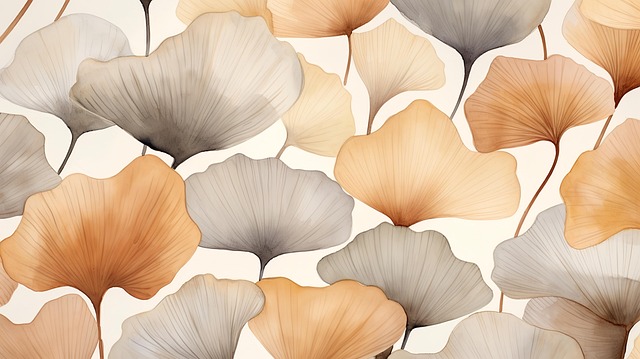 Free ai generated gingko leaves illustration
