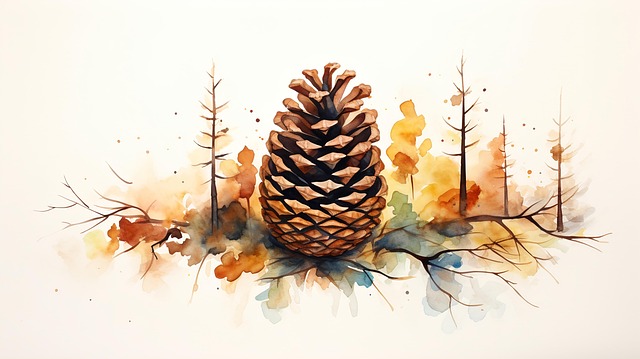 Download free HD stock image of Ai Generated Nature Free ai generated nature pine cone illustration