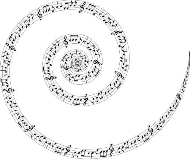 Free spiral musical notes vortex vector