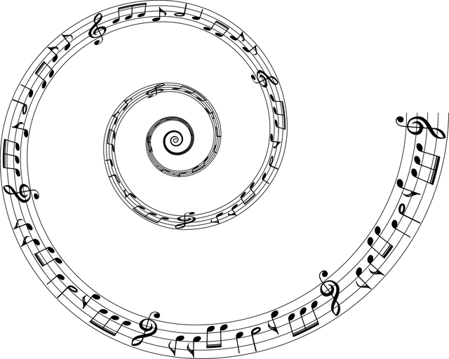 Free spiral musical notes vortex vector