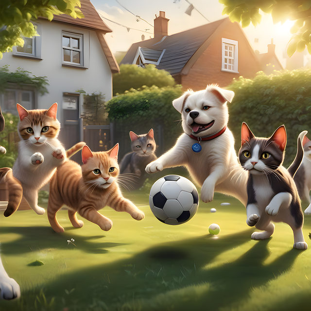 Free ai generated soccer animals illustration