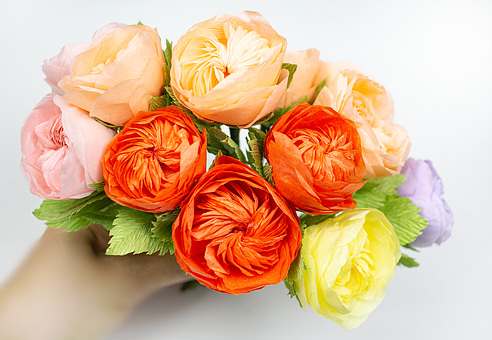 Håndlavet Papirblomst, Papirblomster