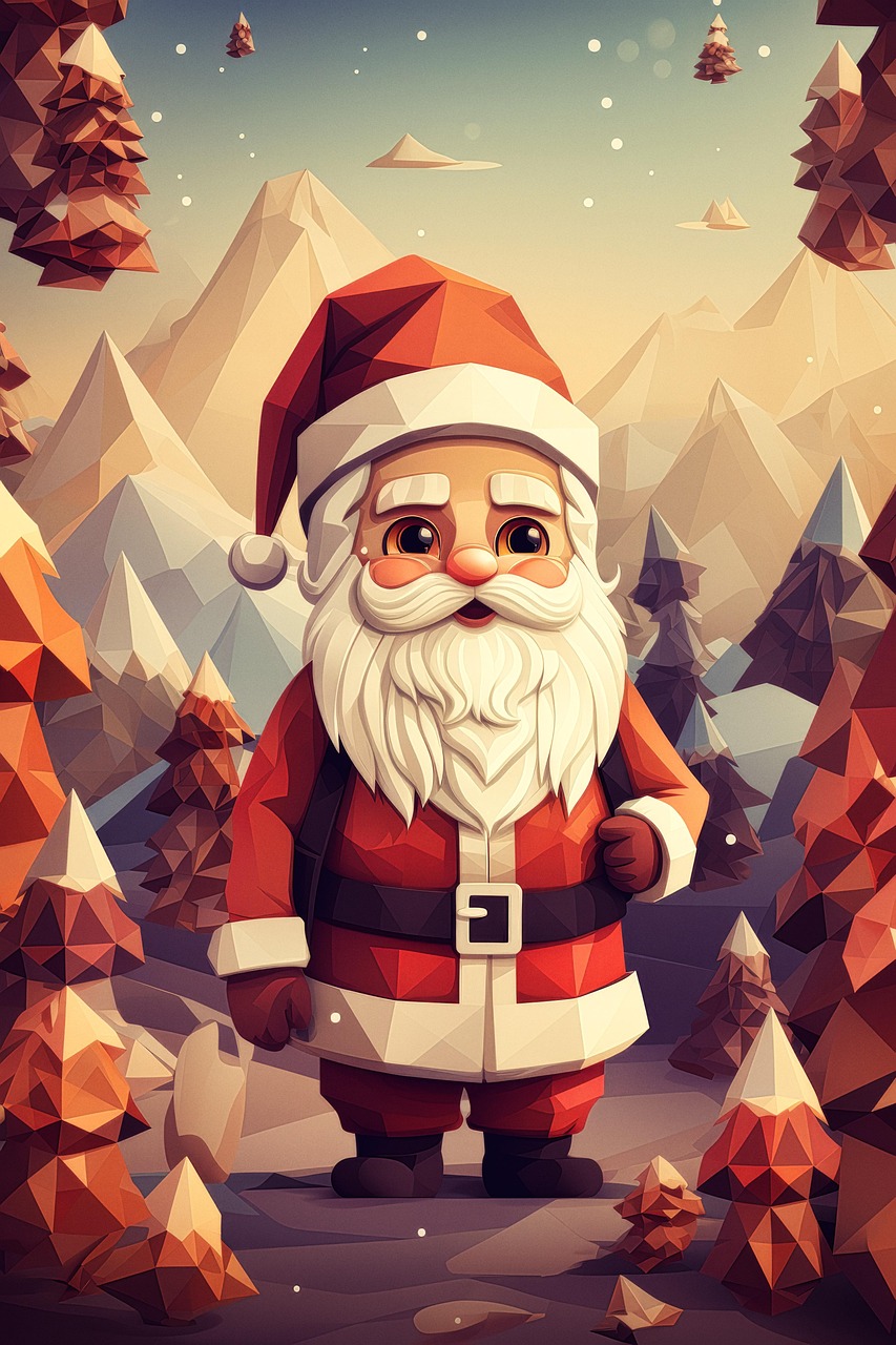 Download Ai Generated Santa Claus Low Poly Royalty-Free Stock ...