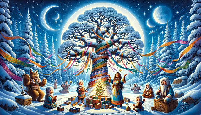 Free ai generated pine tree tree of life illustration