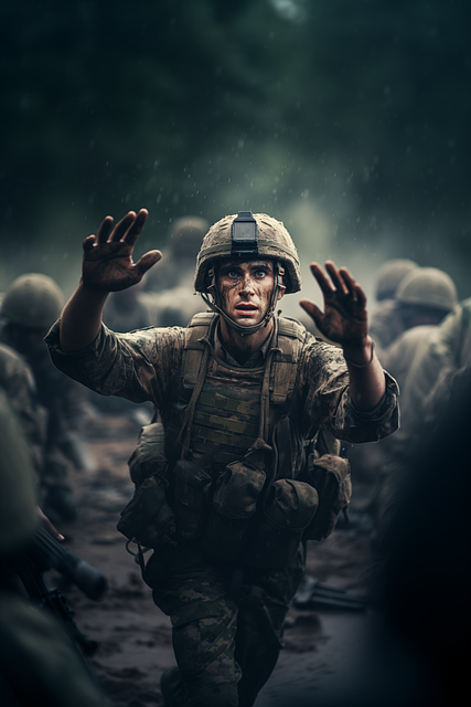 Free ai generated soldier conflict illustration