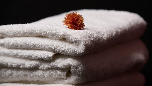 Handdoeken, Bloem, Zwarte Achtergrond