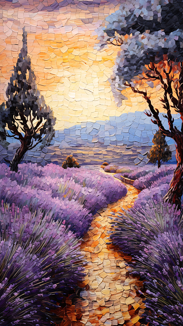 Free ai generated lavender field illustration