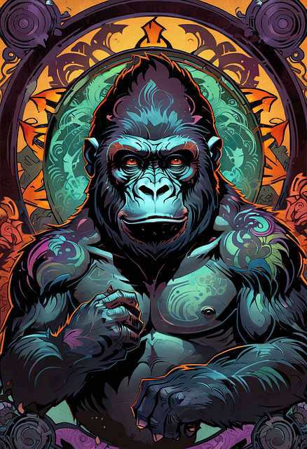 Free Ai Generated Gorilla illustration and picture