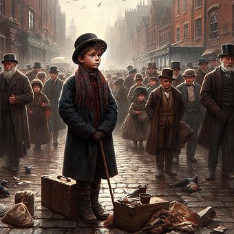 Free Boy Beggar illustration and picture