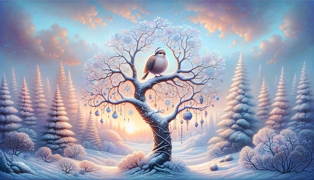 Free ai generated partridge pear tree illustration
