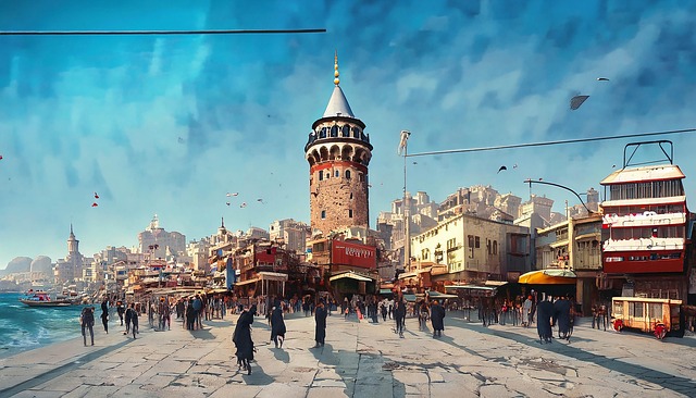 Free ai generated galata tower istanbul illustration