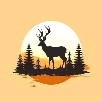 Ai Generiert, Wald, Hirsch, Stilisiert