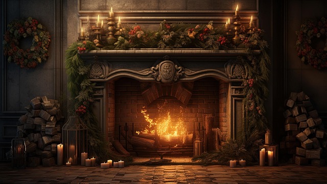 Ai Generado, Chimenea, Navidad