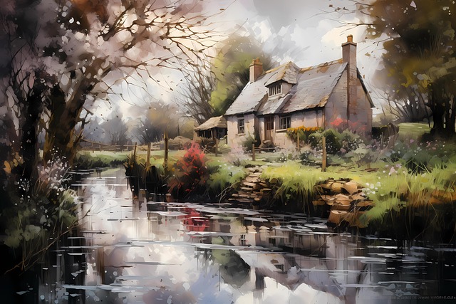 Free ai generated english countryside illustration