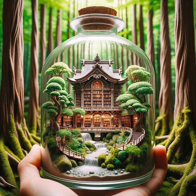 Free ai generated forest bottle illustration