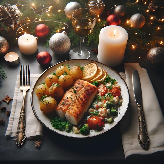 Free ai generated christmas eve dinner illustration