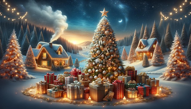 Free ai generated christmas fantasy illustration