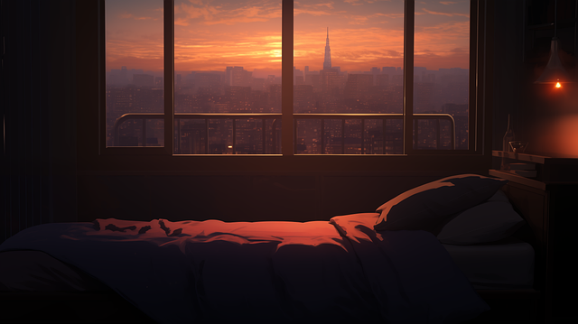 Free ai generated bedroom lo-fi illustration