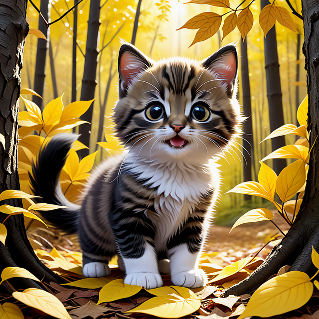 Free ai generated cat nature illustration