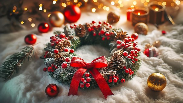 Ai Generiert, Weihnachten, Kranz, Winter