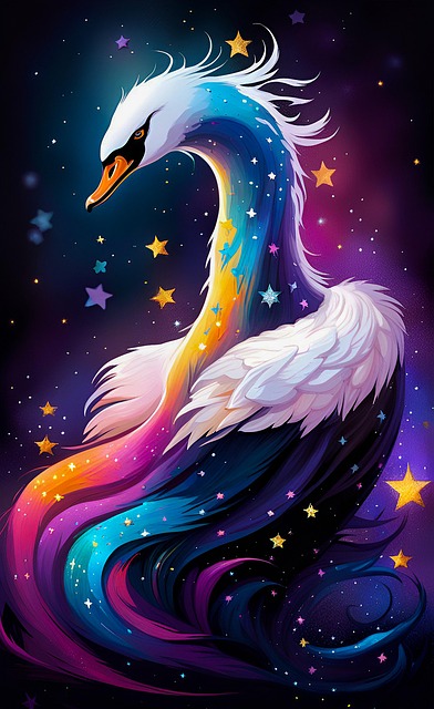 Free ai generated swan nature illustration