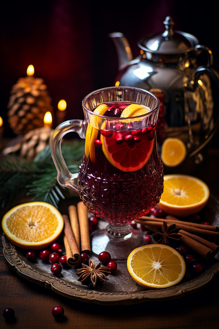 Free ai generated christmas mulled wine illustration