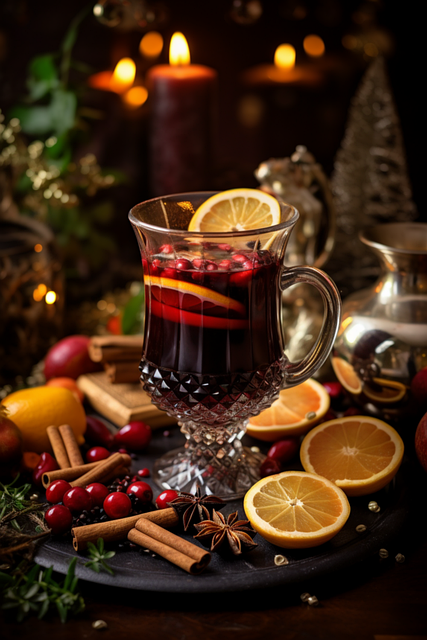 Free ai generated christmas mulled wine illustration