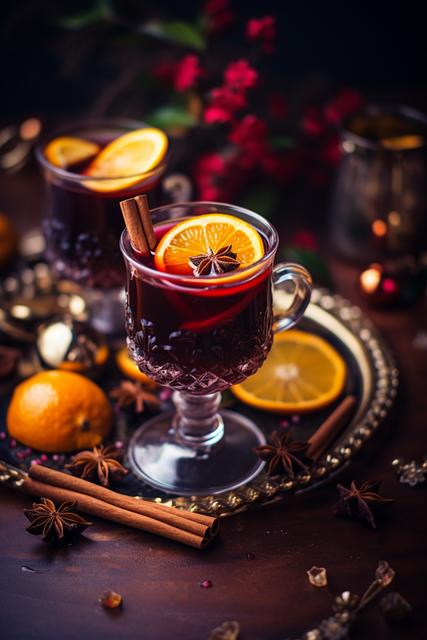 Free ai generated christmas mulled wine illustration