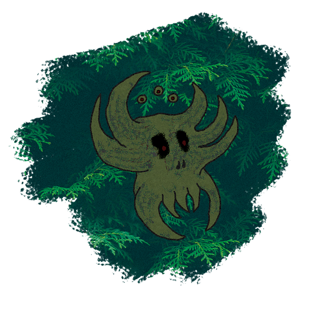 Grønn Demon, Monster, Demon, Grønn, Skog