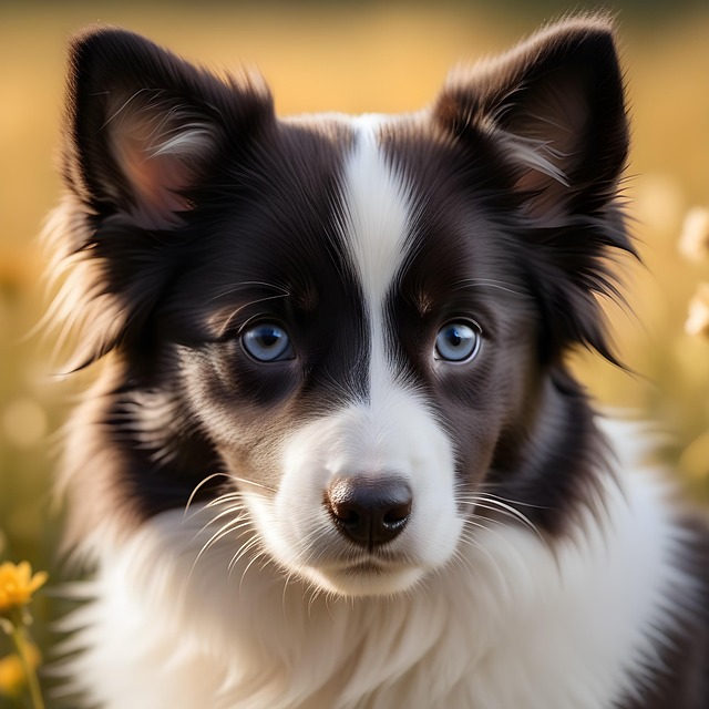 Free ai generated border collie puppy illustration