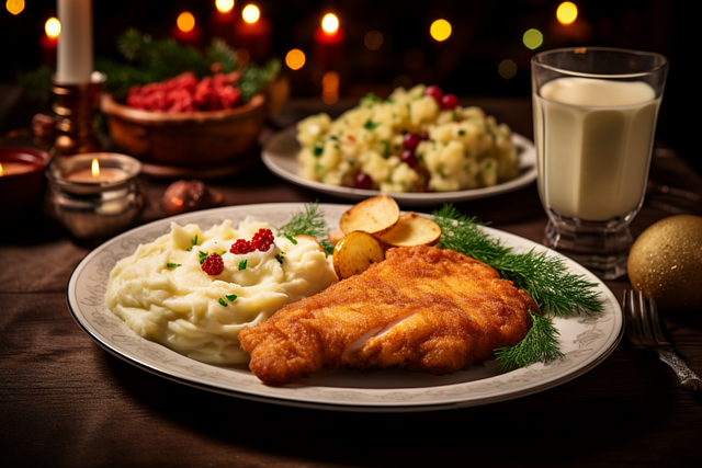 Free ai generated christmas dinner illustration