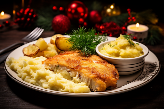 Free ai generated christmas dinner illustration