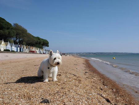 Calshot Strand, Sol, Himmel, Varm Glød