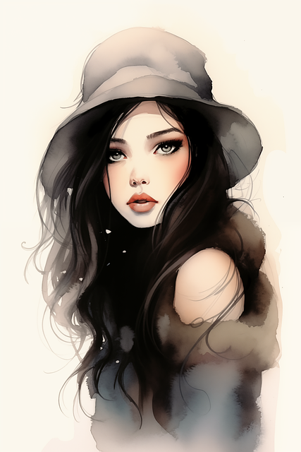 Free ai generated woman fashionable illustration