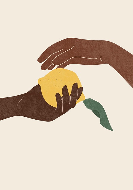 Free fruit lemon hands illustration