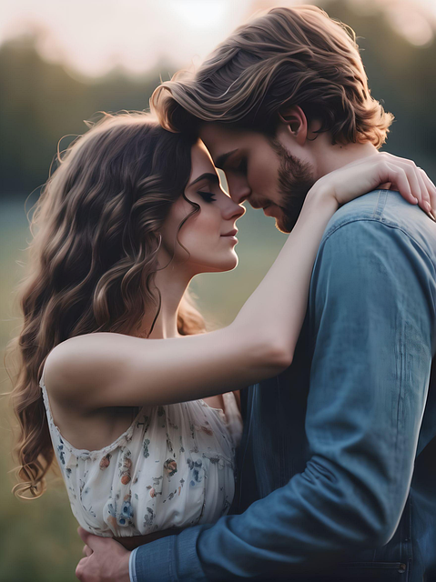 Free ai generated romantic couple illustration