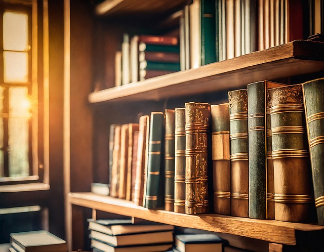 Free ai generated books library illustration