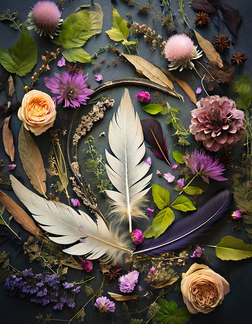 Free ai generated nature feathers illustration