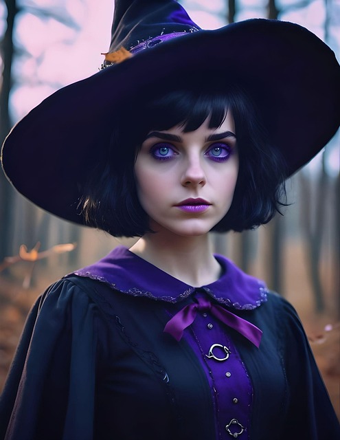 Free ai generated witch gothcore illustration