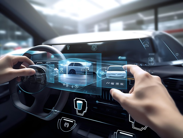 Free driver's seat augmented reality ar-equipped car illustration