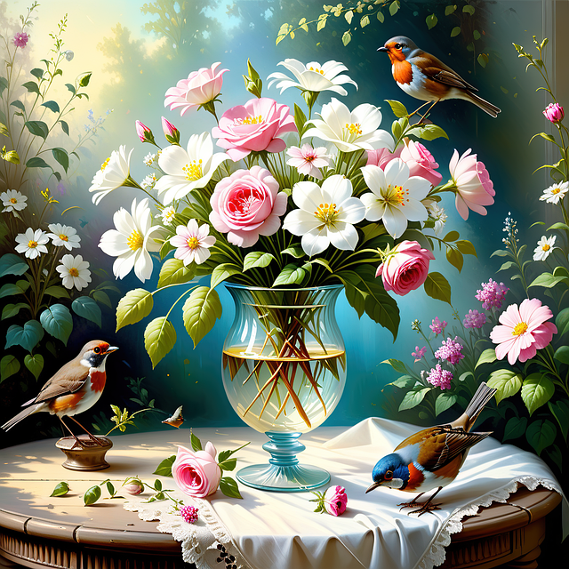 Download free HD stock image of Flowers Sheets Free flowers sheets painting illustration