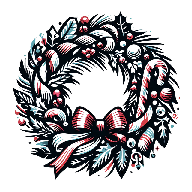Weihnachtskranz-Design, Feiertagsgrafik