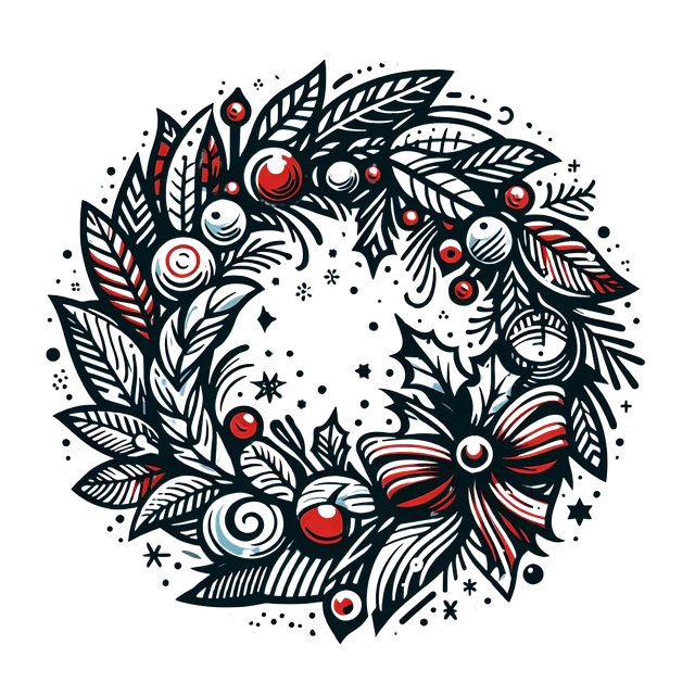 Weihnachtskranz-Design, Feiertagsgrafik